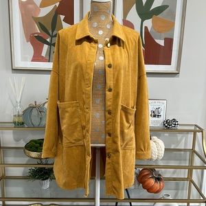 New never been worn mustard yellow Emery Rose Corduroy shacket size L